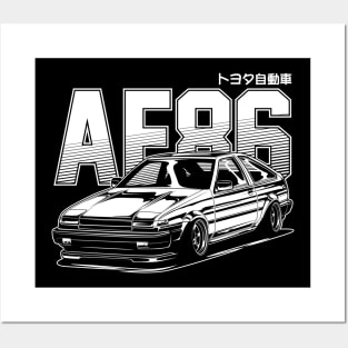 AE86 Trueno (White Print) Posters and Art